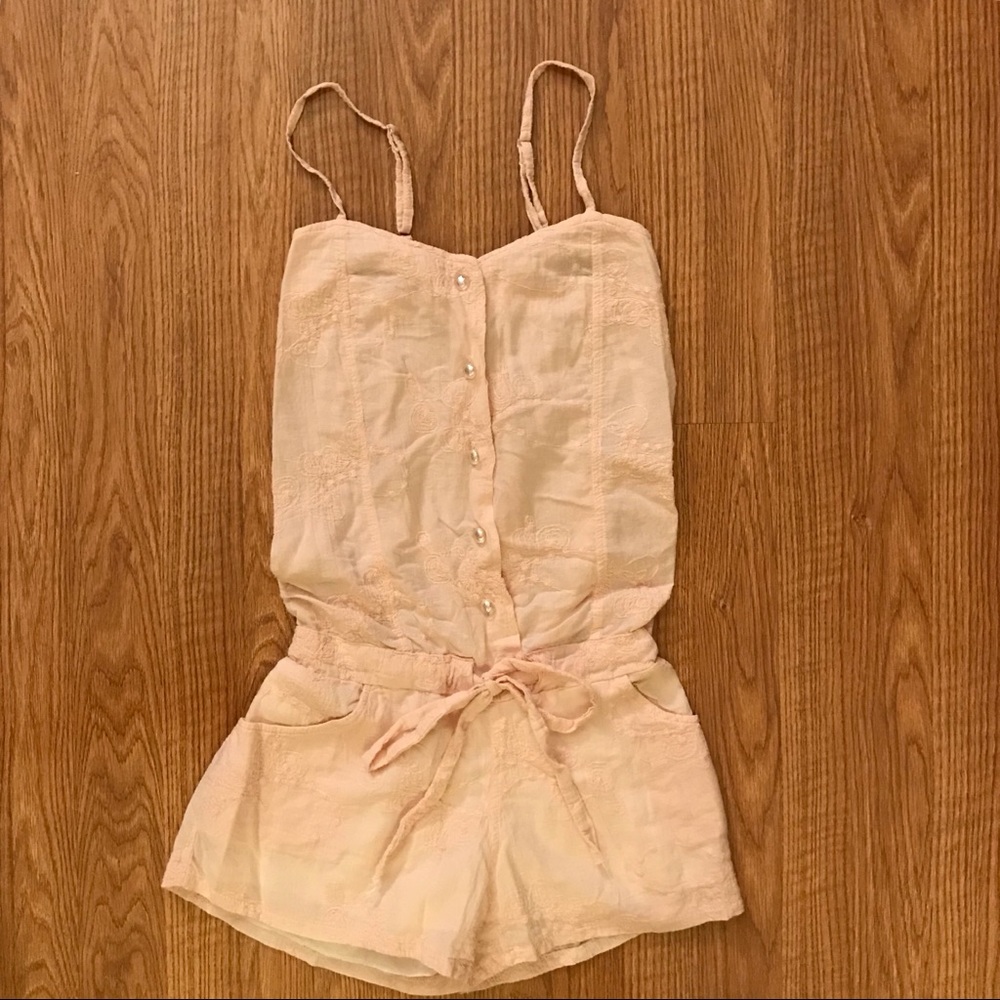 Blush Pink Romper with Beautiful Embroidery